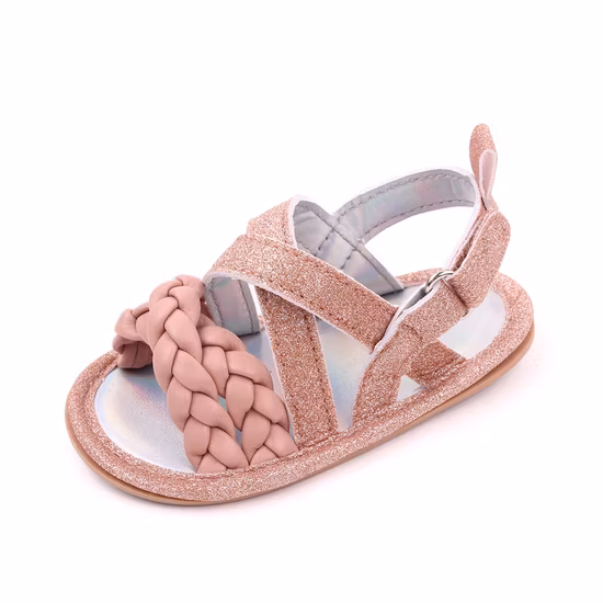 Pano de bebê novas sandálias de algodão tingido com gravata sapatos de caminhada de verão